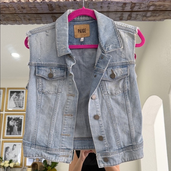 PAIGE Jackets & Blazers - PAIGE Light Blue Denim Vest